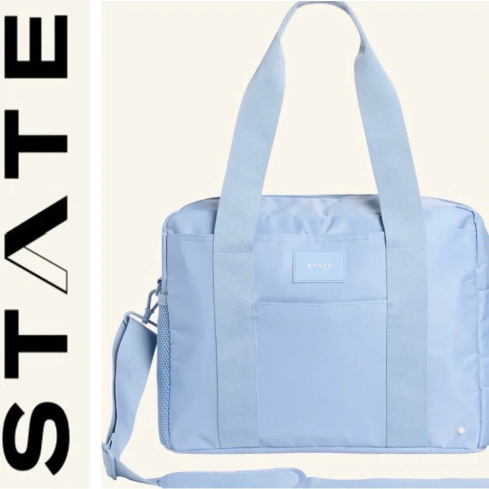 STATE Jordan diaper tote- ice blue $198